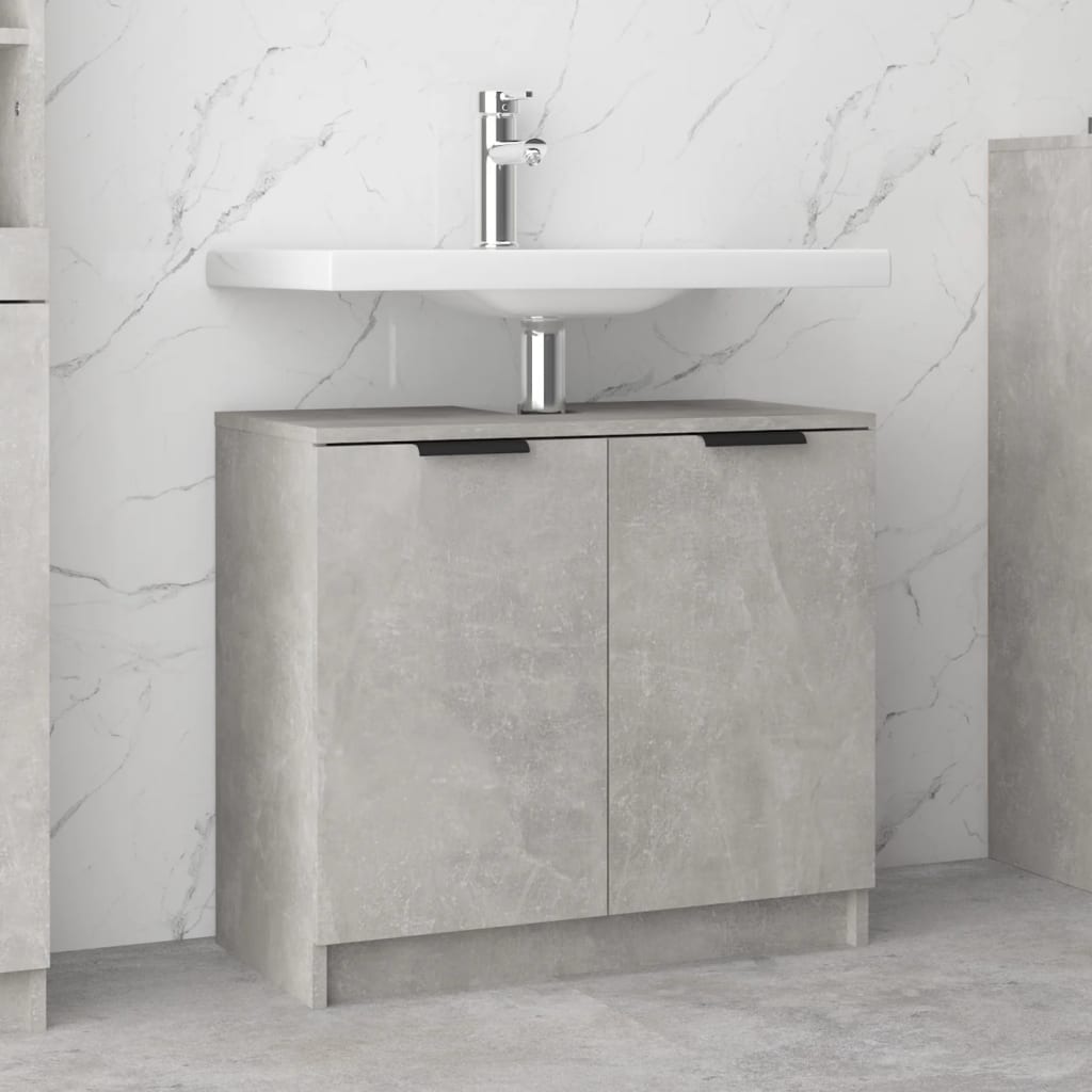 Mobile Bagno Grigio Cemento 64,5x33,5x59cm in Legno Multistrato - homemem39