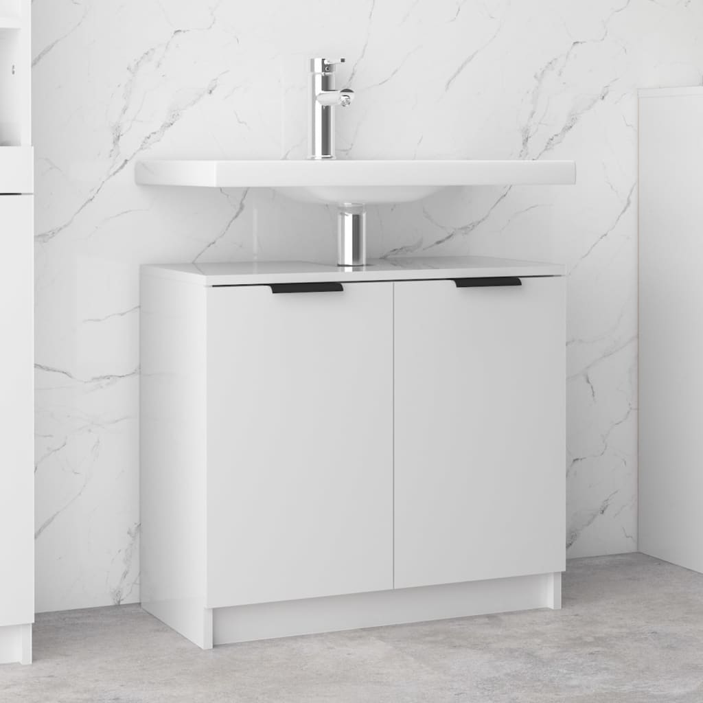 Mobile da Bagno Bianco Lucido 64,5x33,5x59 cm Legno Multistrato - homemem39