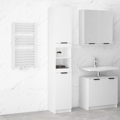 Armadietto da Bagno Bianco 32x34x188,5 cm in Legno Multistrato - homemem39