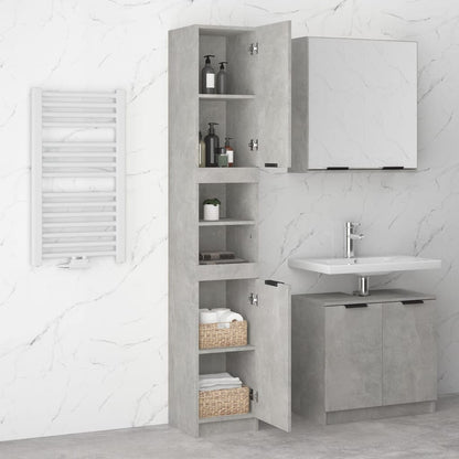 Mobile da Bagno Grigio Cemento 32x34x188,5 cm Legno Multistrato - homemem39