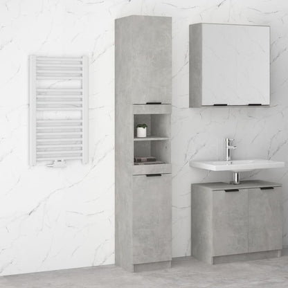 Mobile da Bagno Grigio Cemento 32x34x188,5 cm Legno Multistrato - homemem39