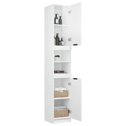 Mobile da Bagno Bianco Lucido 32x34x188,5 cm Legno Multistrato - homemem39