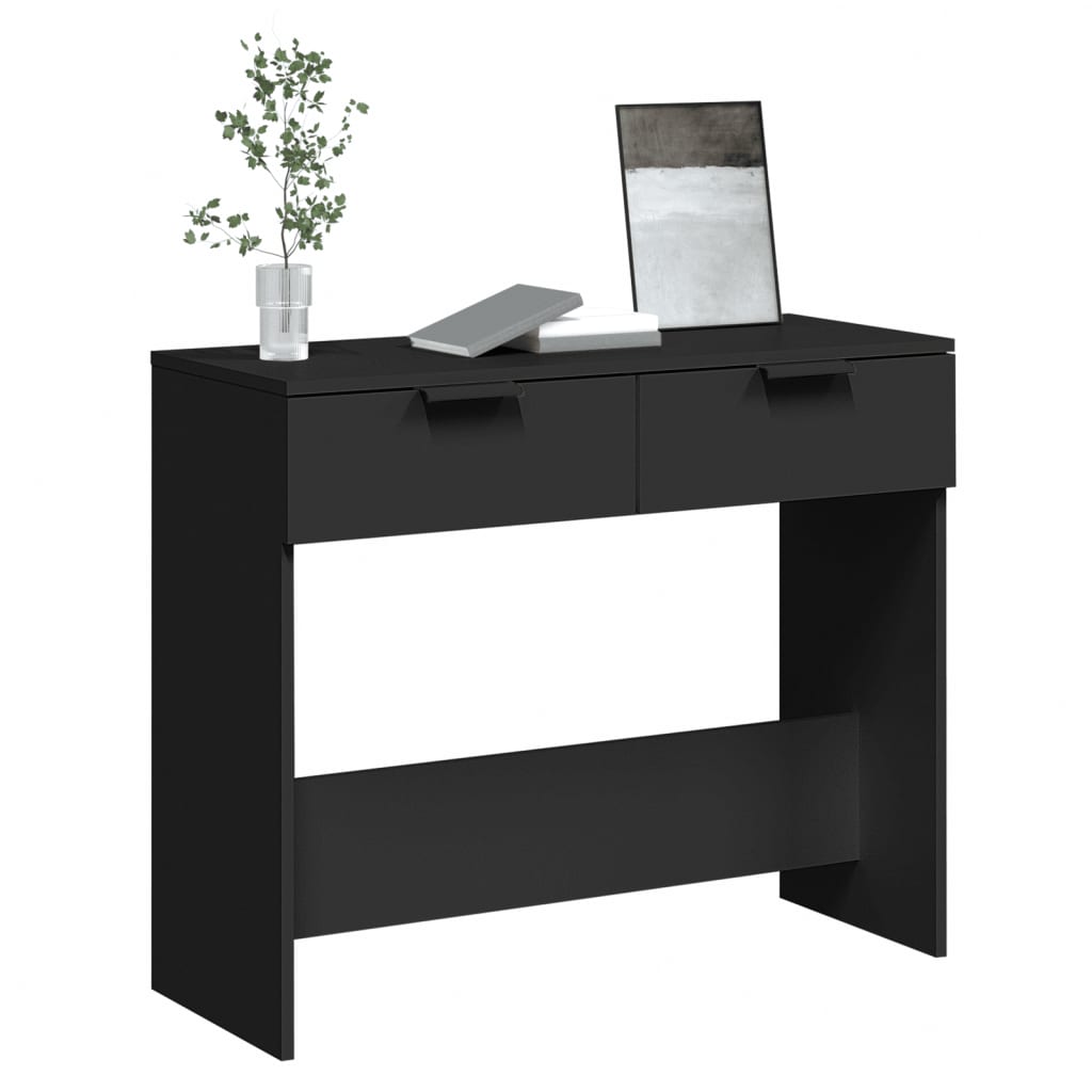 Tavolino Consolle Nero 90x36x75 cm in Legno Multistrato - homemem39