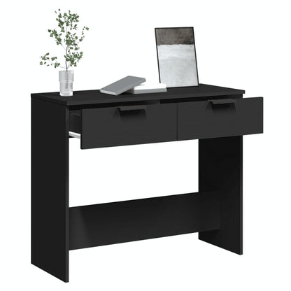 Tavolino Consolle Nero 90x36x75 cm in Legno Multistrato - homemem39