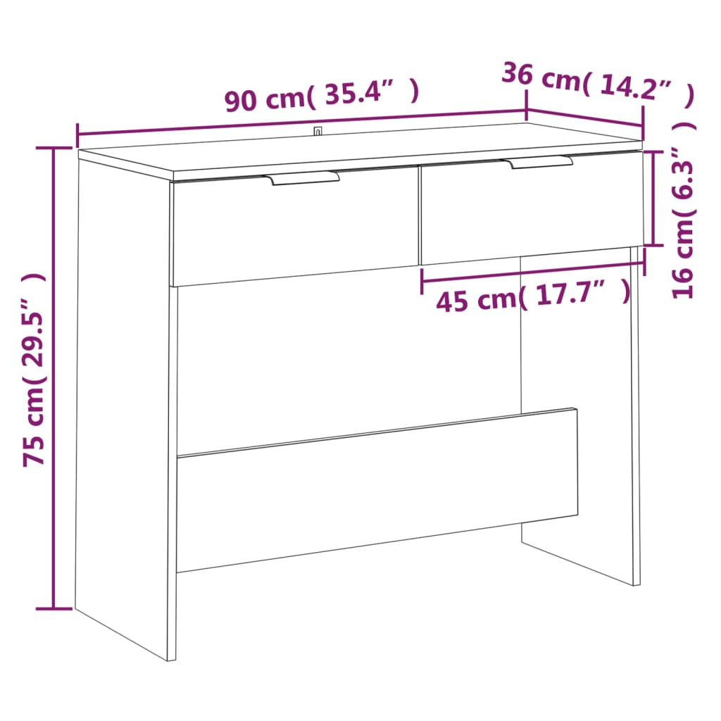 Tavolino da Salotto Rovere Sonoma 90x36x75 cm Legno Multistrato - homemem39