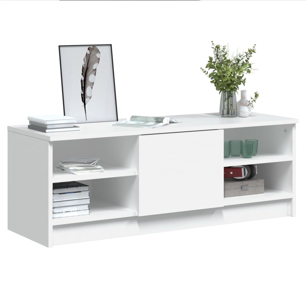 Mobile Porta TV Bianco 102x35,5x36,5 cm in Legno Multistrato - homemem39