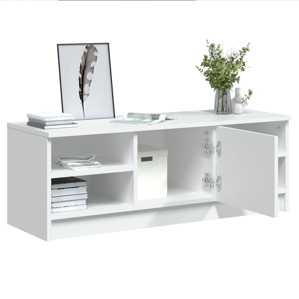 Mobile Porta TV Bianco 102x35,5x36,5 cm in Legno Multistrato - homemem39