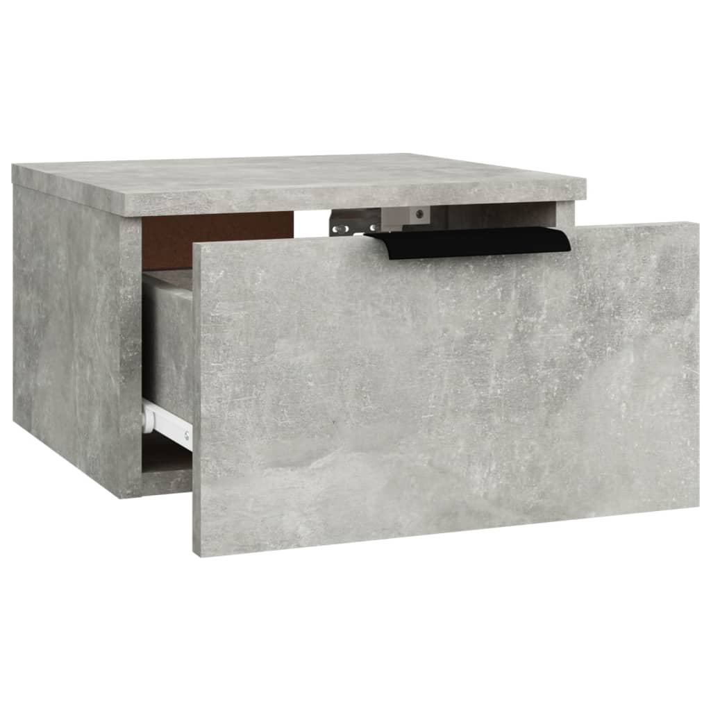 Comodino a Muro Grigio Cemento 34x30x20 cm - homemem39