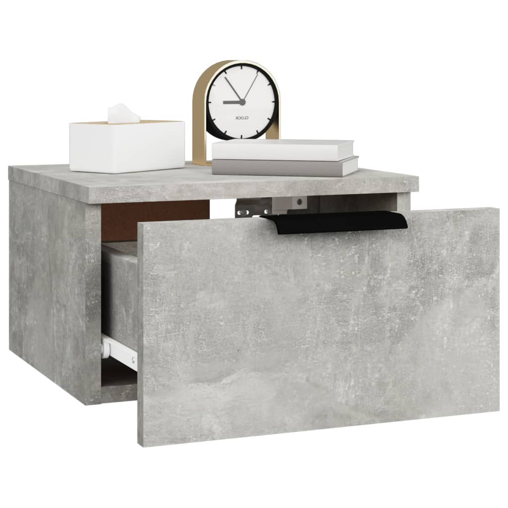 Comodino a Muro Grigio Cemento 34x30x20 cm - homemem39