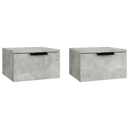 Comodini a Muro 2 pz Grigio Cemento 34x30x20 cm - homemem39