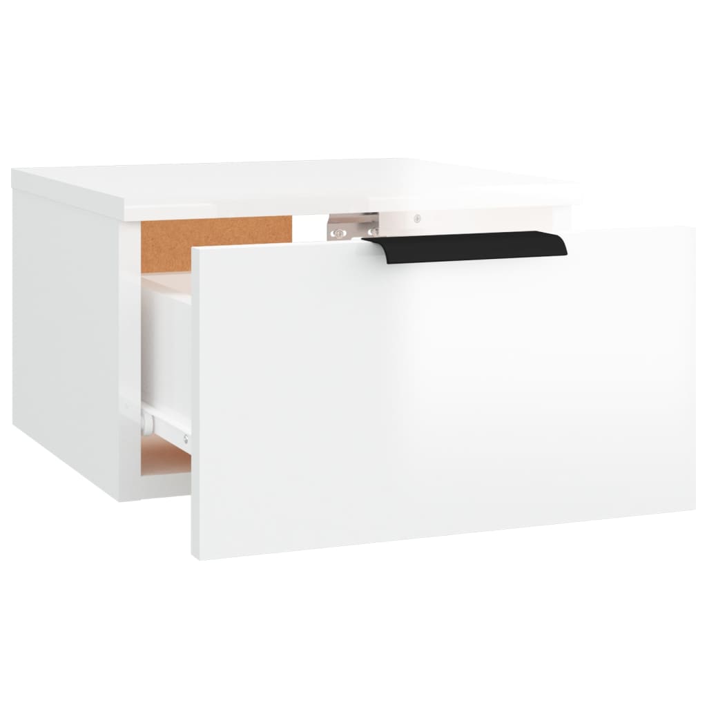 Comodini a Muro 2 pz Bianco Lucido 34x30x20 cm - homemem39