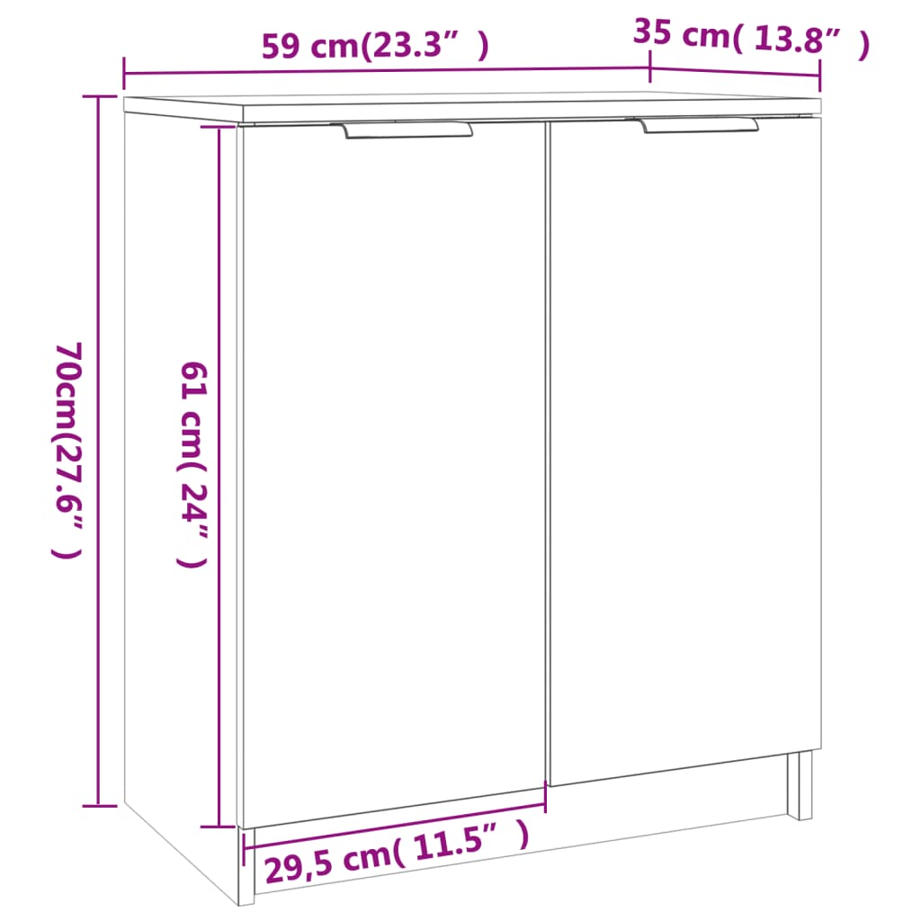 Scarpiera Nera 59x35x70 cm in Legno Multistrato - homemem39