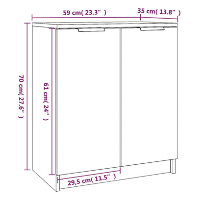 Scarpiera Bianco Lucido 59x35x70 cm in Legno Multistrato - homemem39