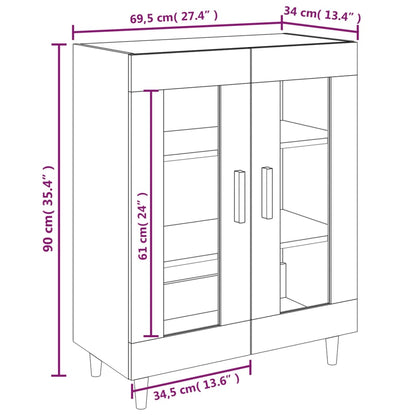 Credenza Grigio Cemento 69,5x34x90 cm in Legno Multistrato - homemem39