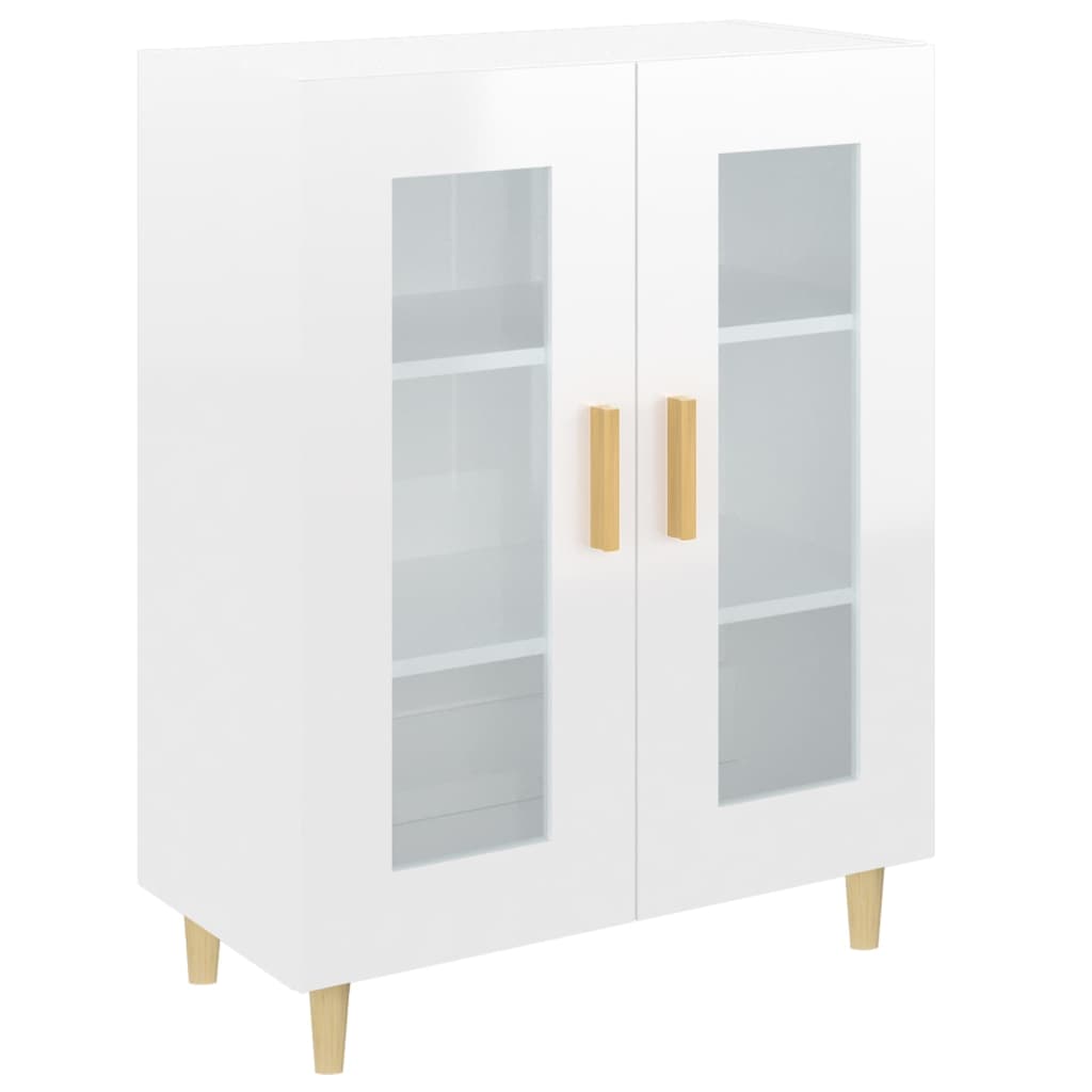 Credenza 69,5x34x90 cm in Legno Multistrato Bianco Lucido - homemem39