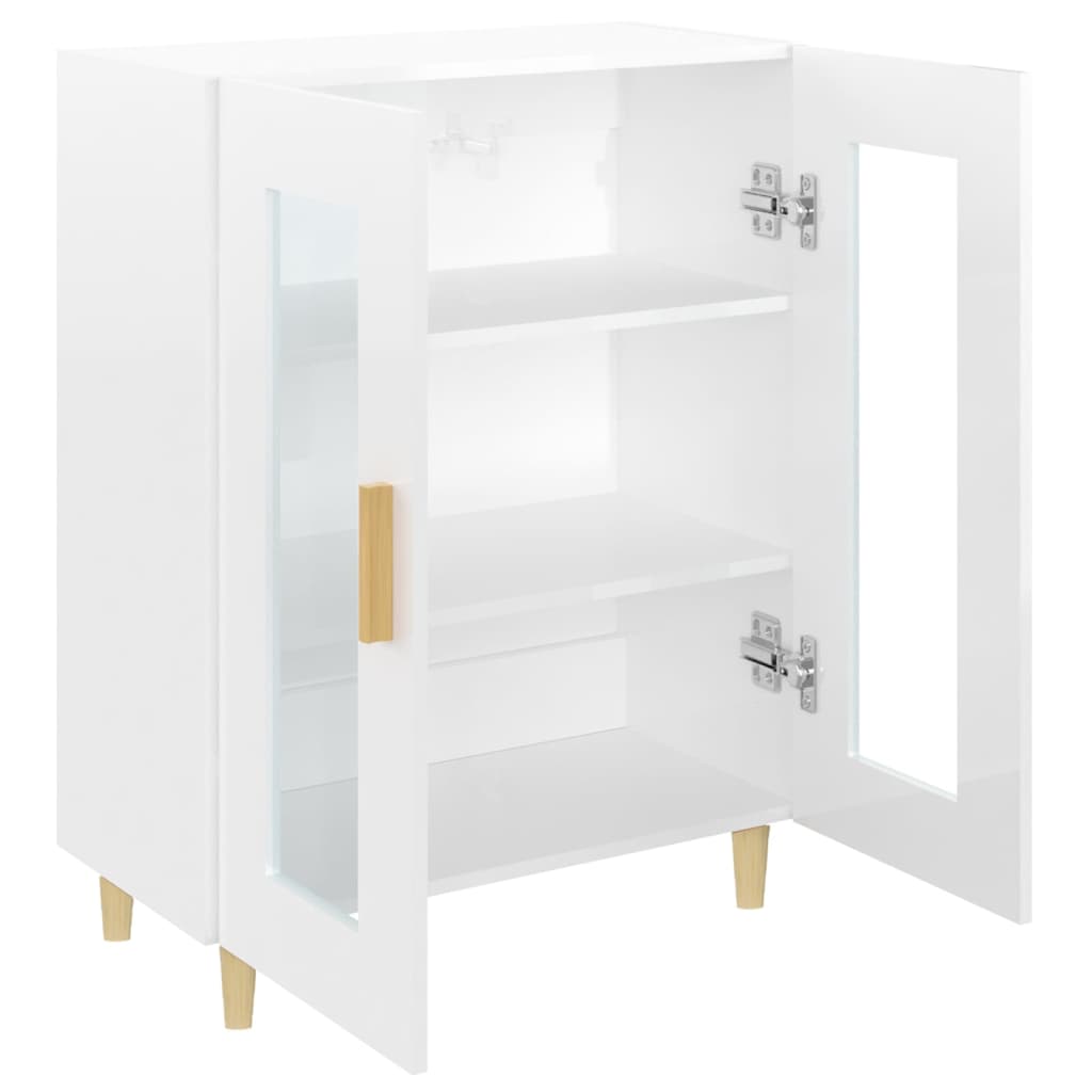 Credenza 69,5x34x90 cm in Legno Multistrato Bianco Lucido - homemem39