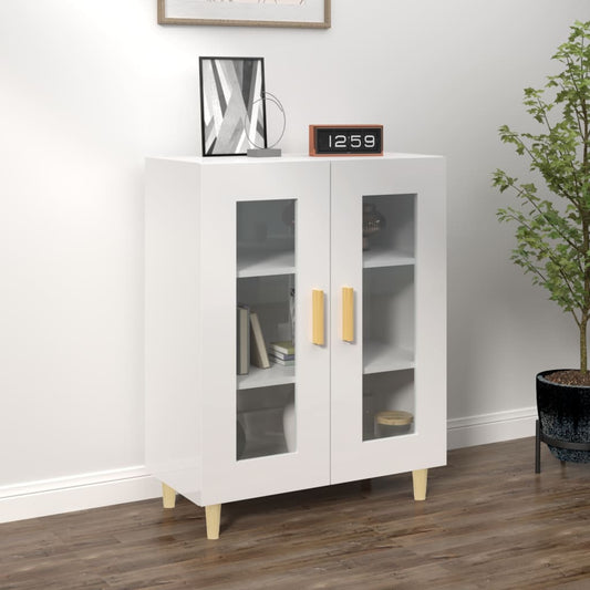 Credenza 69,5x34x90 cm in Legno Multistrato Bianco Lucido - homemem39