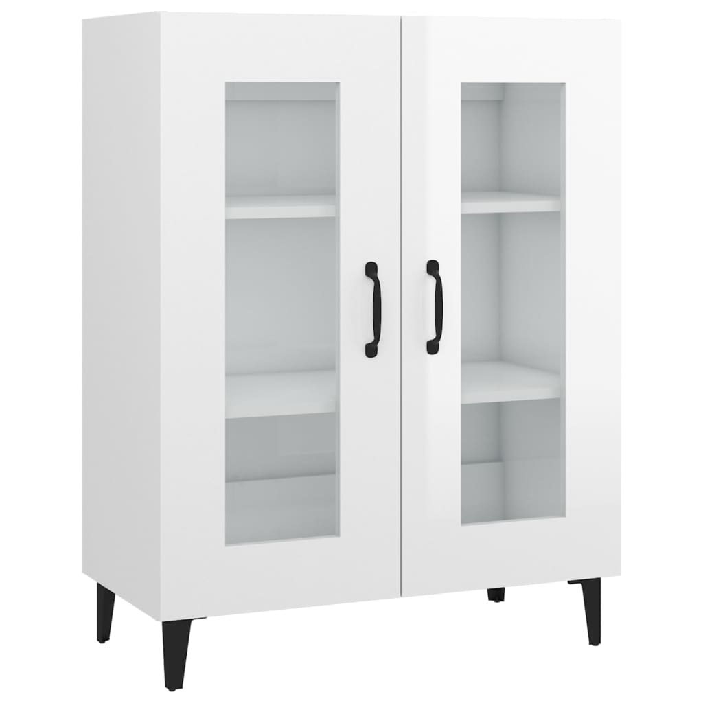 Credenza 69,5x34x90 cm in Legno Multistrato Bianco Lucido - homemem39