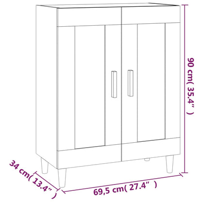 Credenza Bianca 69,5x34x90 cm in Legno Multistrato - homemem39