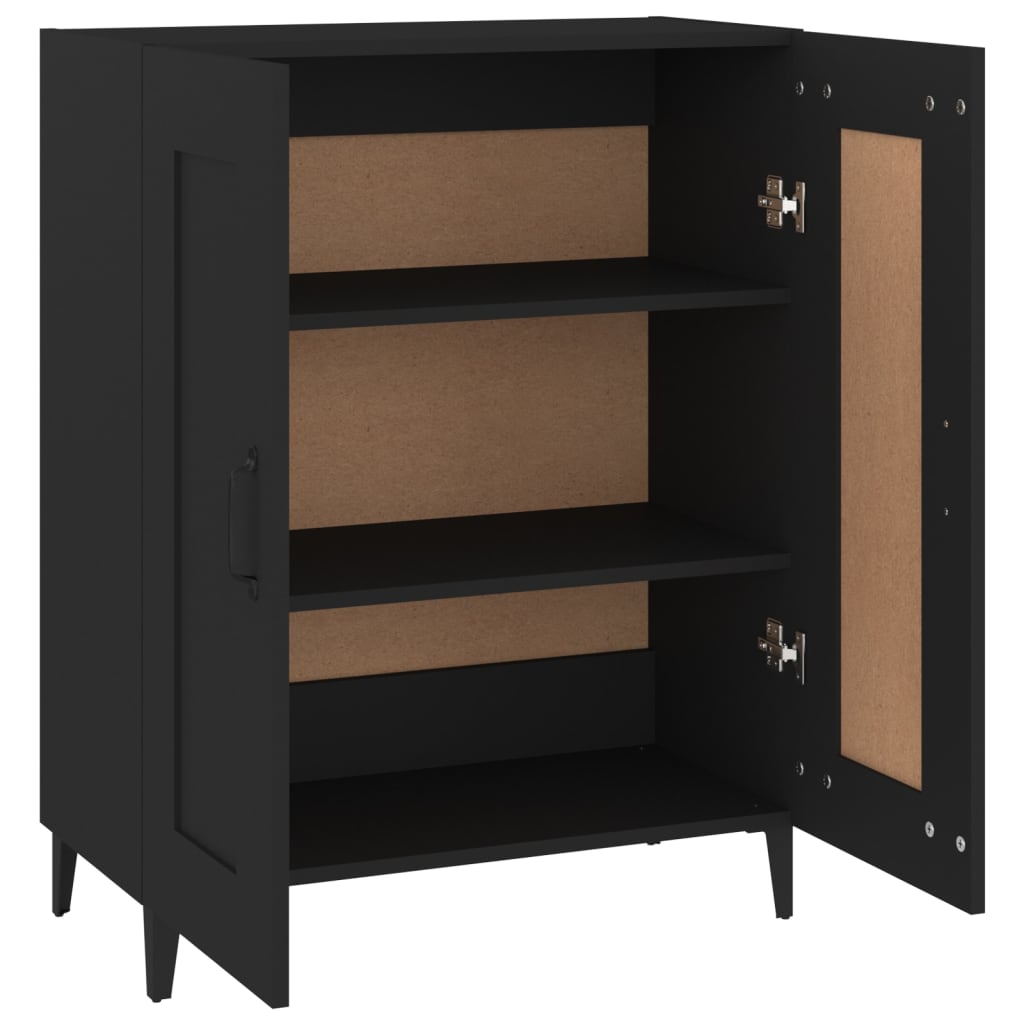 Credenza Nera 69,5x34x90 cm in Legno Multistrato - homemem39