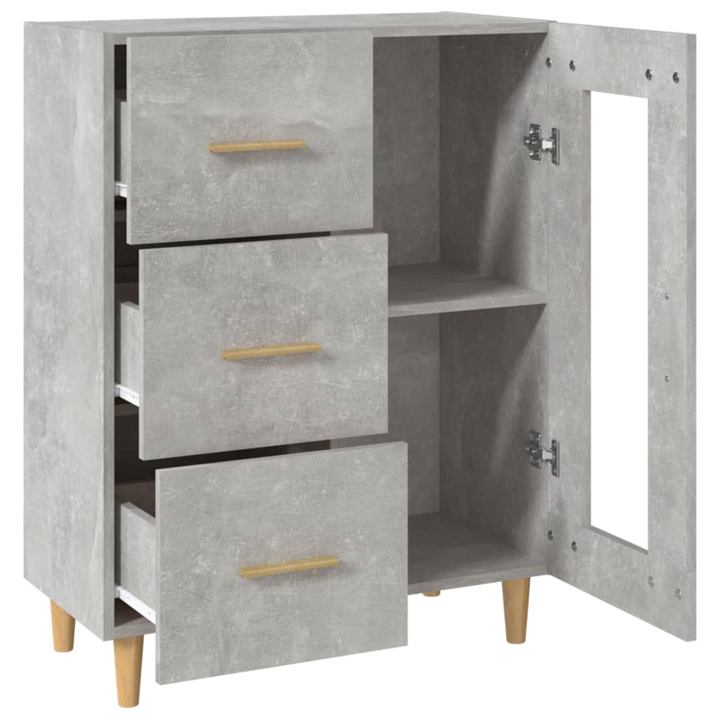 Credenza Grigio Cemento 69,5x34x90 cm in Legno Multistrato - homemem39