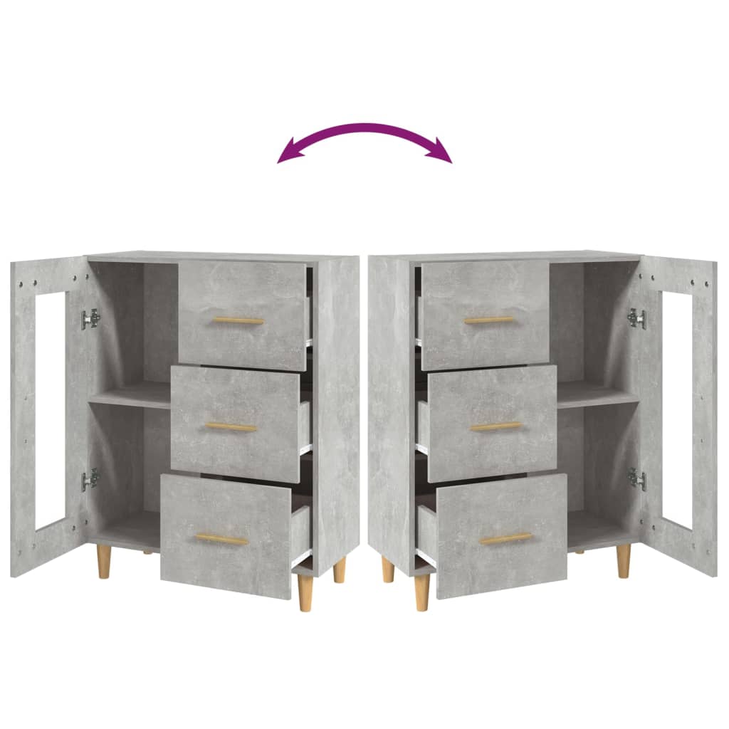 Credenza Grigio Cemento 69,5x34x90 cm in Legno Multistrato - homemem39