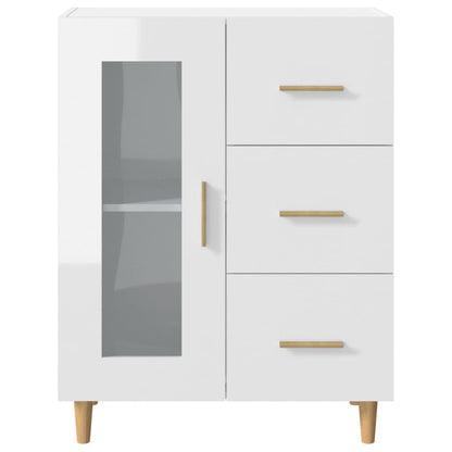 Credenza 69,5x34x90 cm in Legno Multistrato Bianco Lucido - homemem39