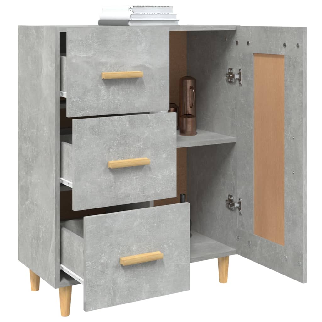 Credenza Grigio Cemento 69,5x34x90 cm in Legno Multistrato - homemem39