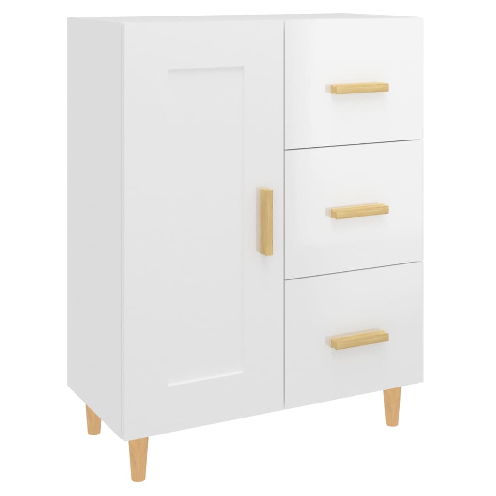 Credenza 69,5x34x90 cm in Legno Multistrato Bianco Lucido - homemem39