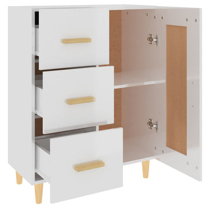 Credenza 69,5x34x90 cm in Legno Multistrato Bianco Lucido - homemem39