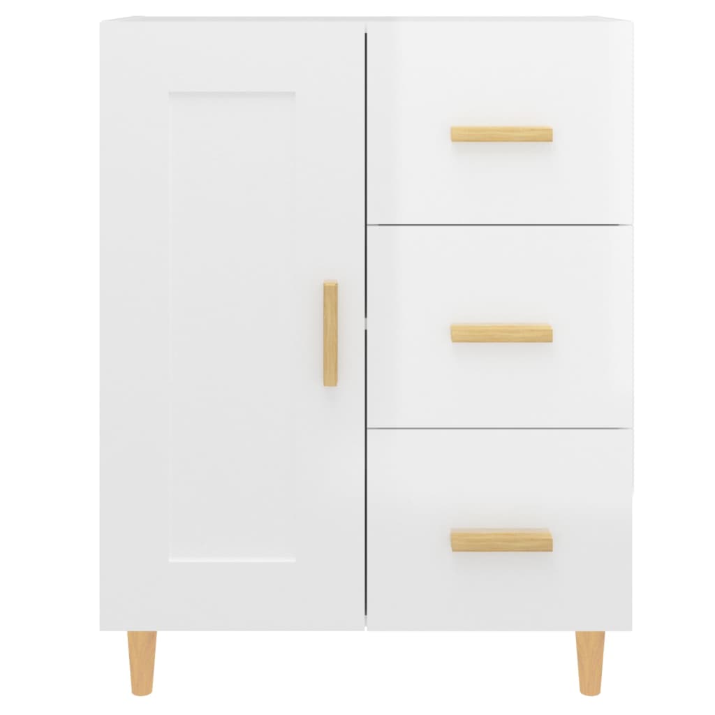 Credenza 69,5x34x90 cm in Legno Multistrato Bianco Lucido - homemem39