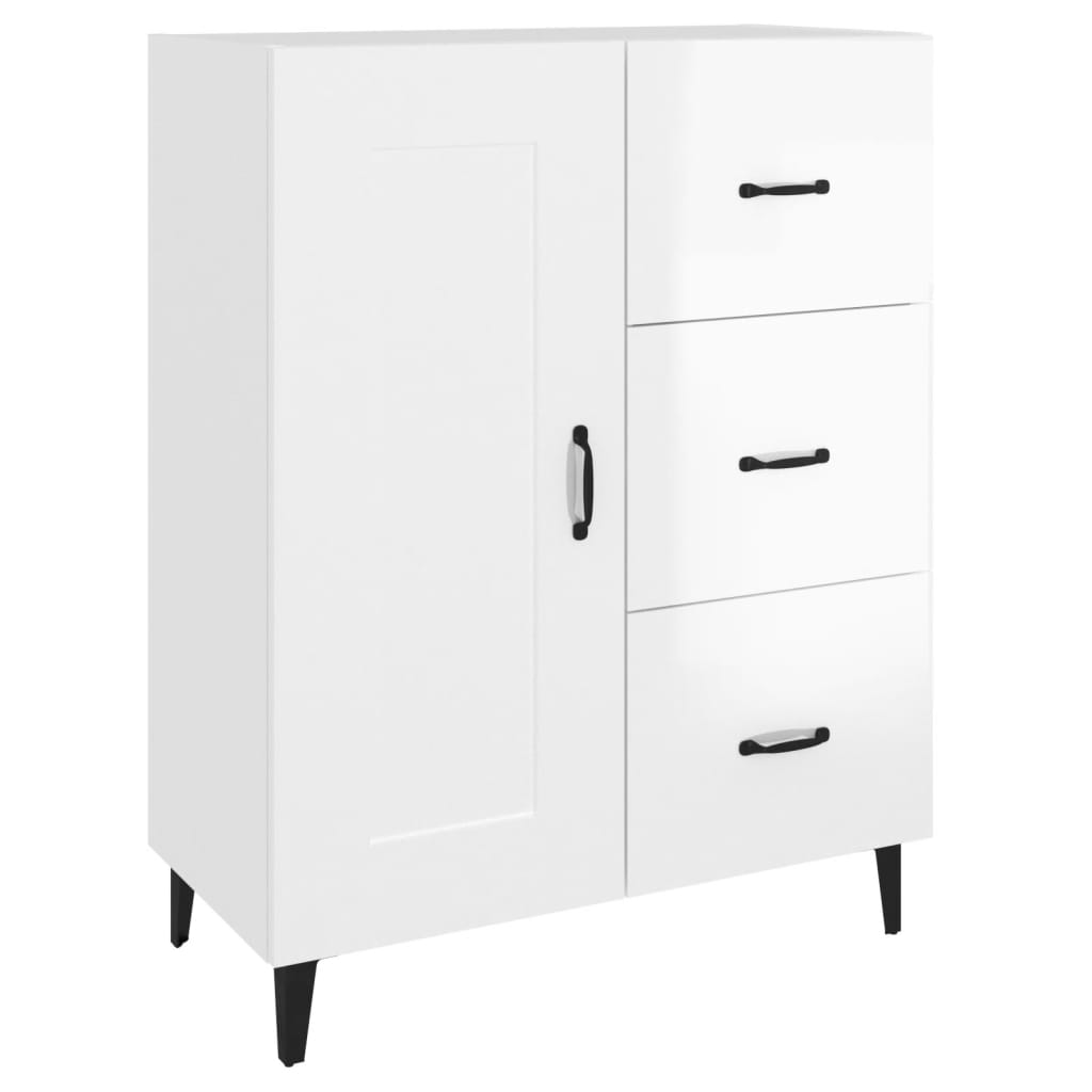 Credenza 69,5x34x90 cm in Legno Multistrato Bianco Lucido - homemem39