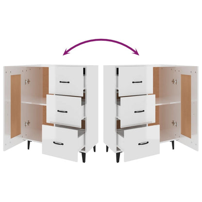 Credenza 69,5x34x90 cm in Legno Multistrato Bianco Lucido - homemem39