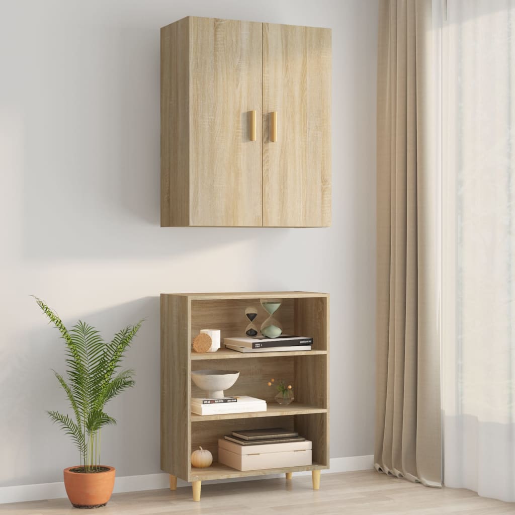 Armadietto Pensile a Parete Rovere Sonoma 69,5x34x90 cm - homemem39