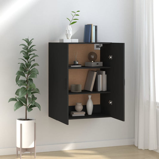 Mobile Pensile Nero 69,5x34x90 cm in Legno Multistrato - homemem39