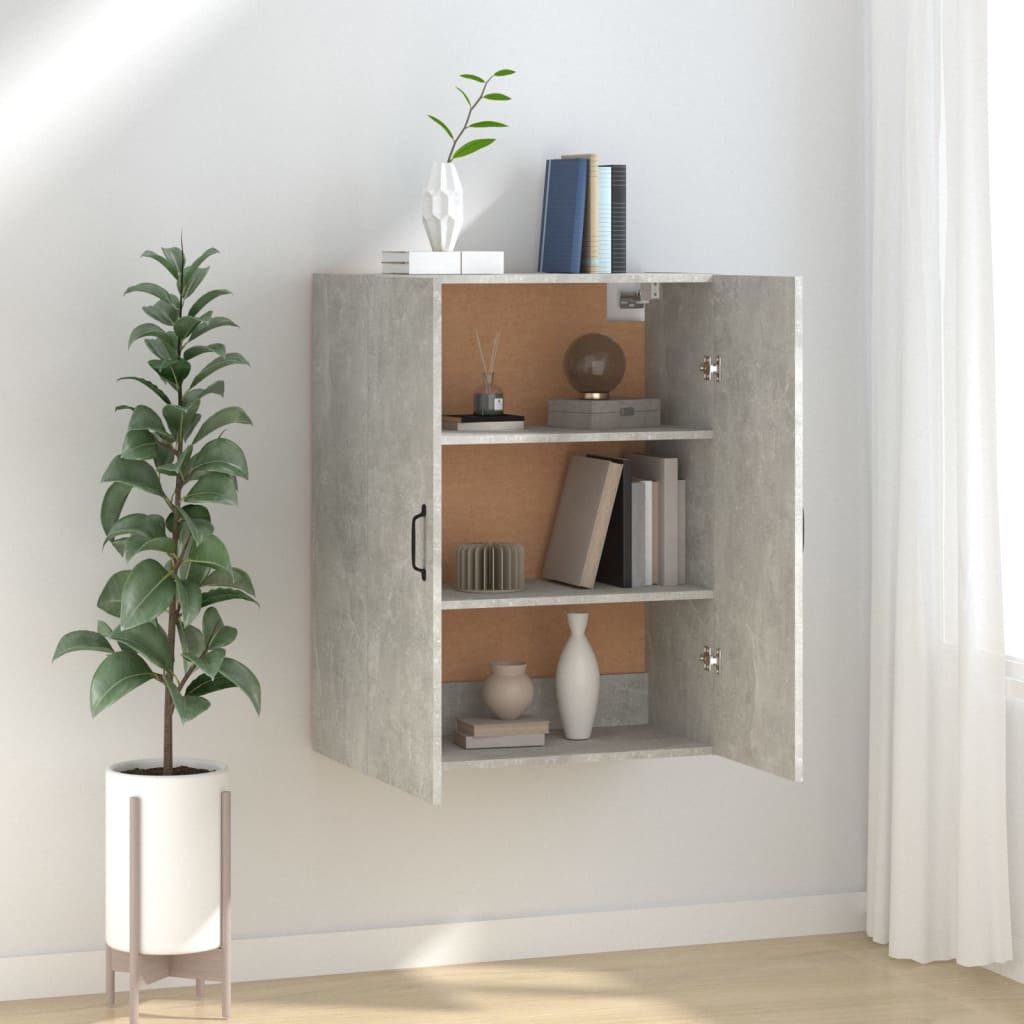 Mobile Pensile Grigio Cemento 69,5x34x90cm in Legno Multistrato - homemem39