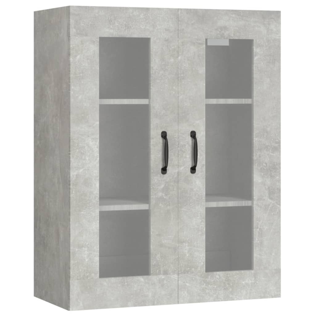 Armadietto Pensile a Parete Grigio Cemento 69,5x34x90 cm - homemem39