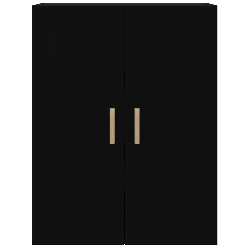 Mobile a Parete Nero 69,5x32,5x90 cm in Legno Multistrato - homemem39