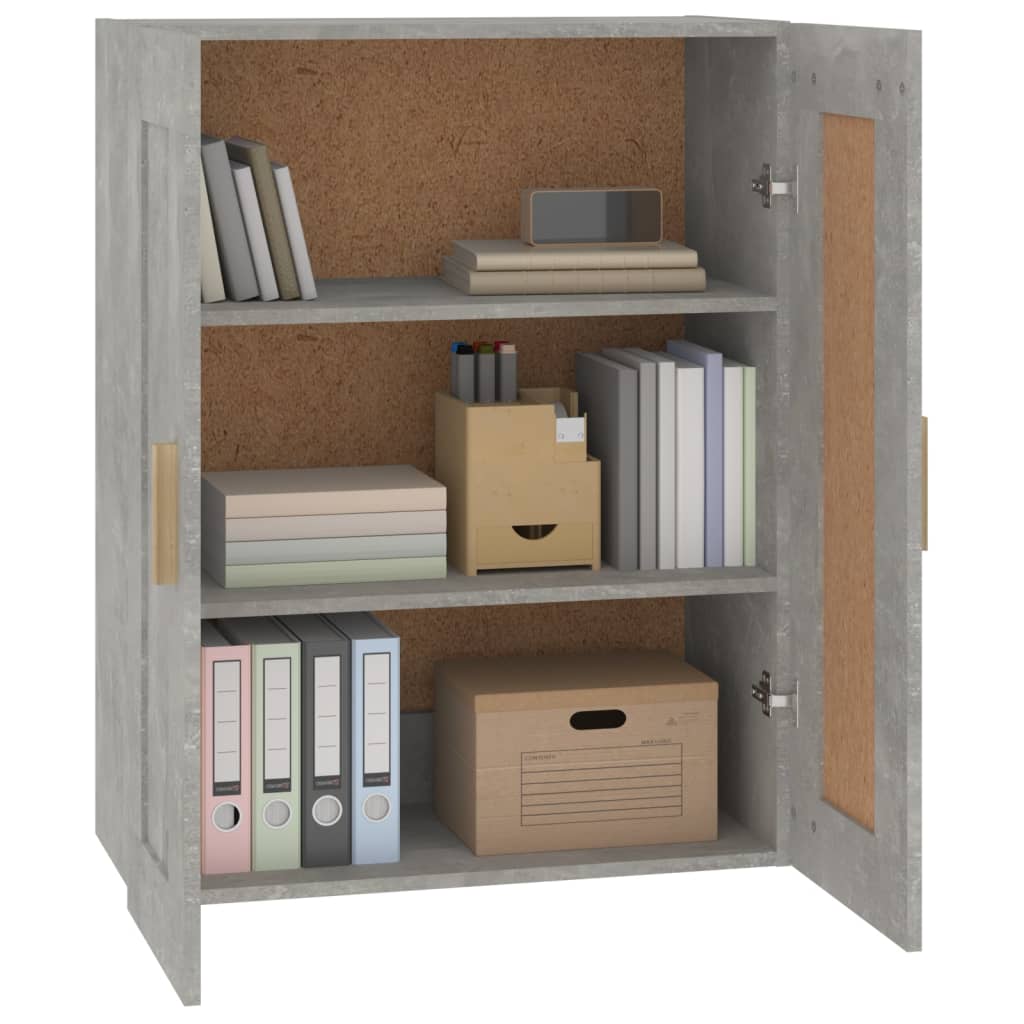 Mobile a Parete Grigio Cemento 69,5x32,5x90cm Legno Multistrato - homemem39