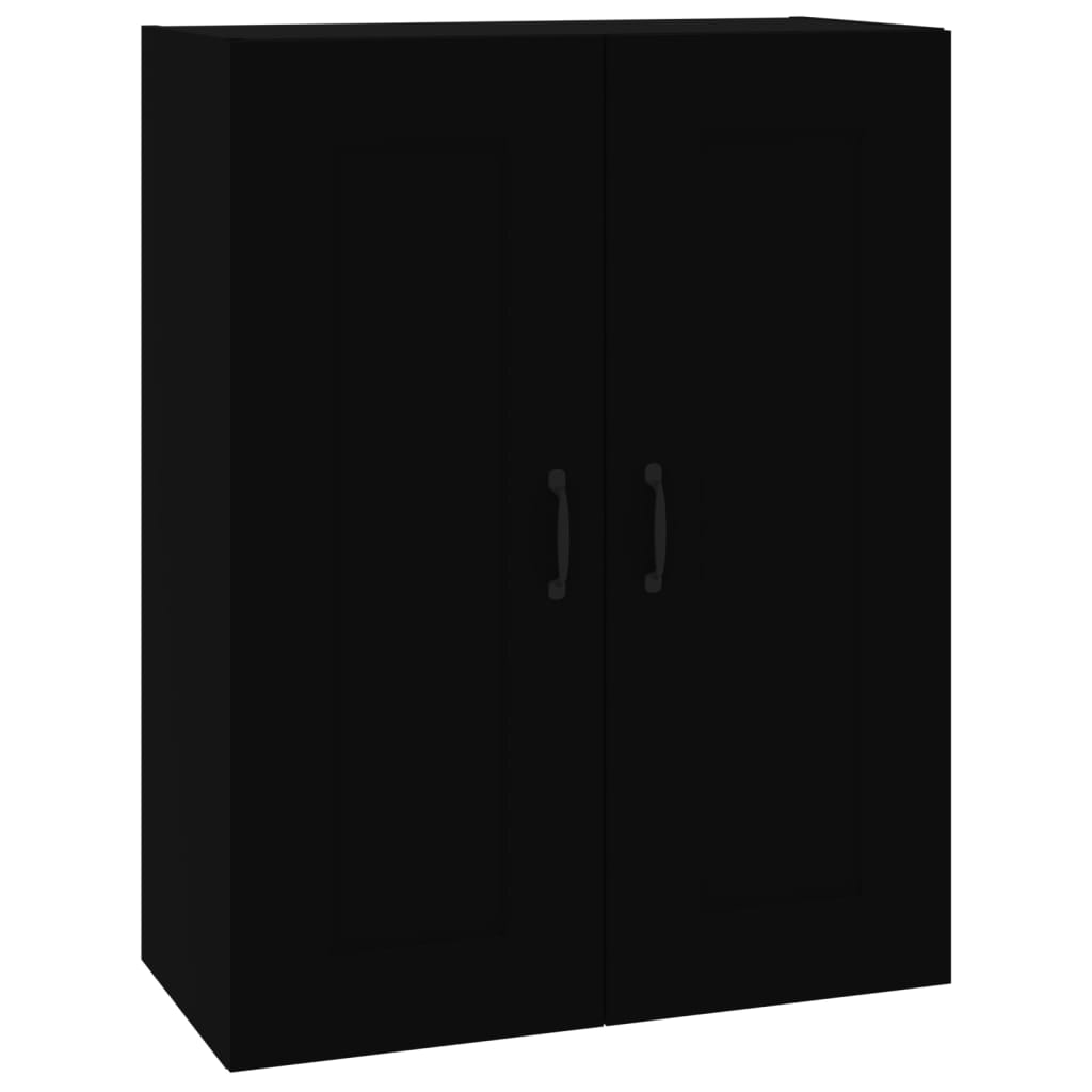 Armadietto Pensile a Parete Nero 69,5x32,5x90 cm - homemem39