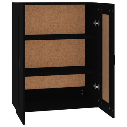 Armadietto Pensile a Parete Nero 69,5x32,5x90 cm - homemem39