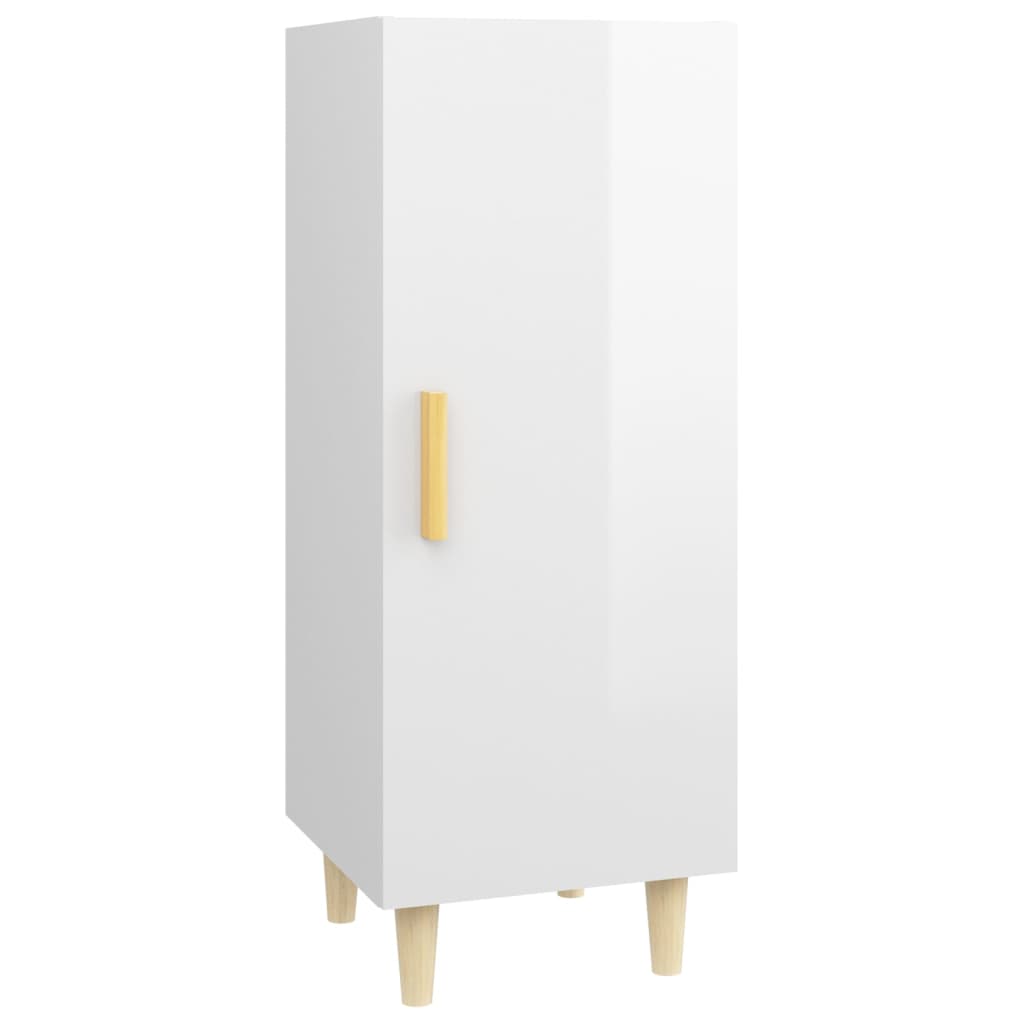 Credenza 34,5x34x90 cm in Legno Multistrato Bianco Lucido - homemem39