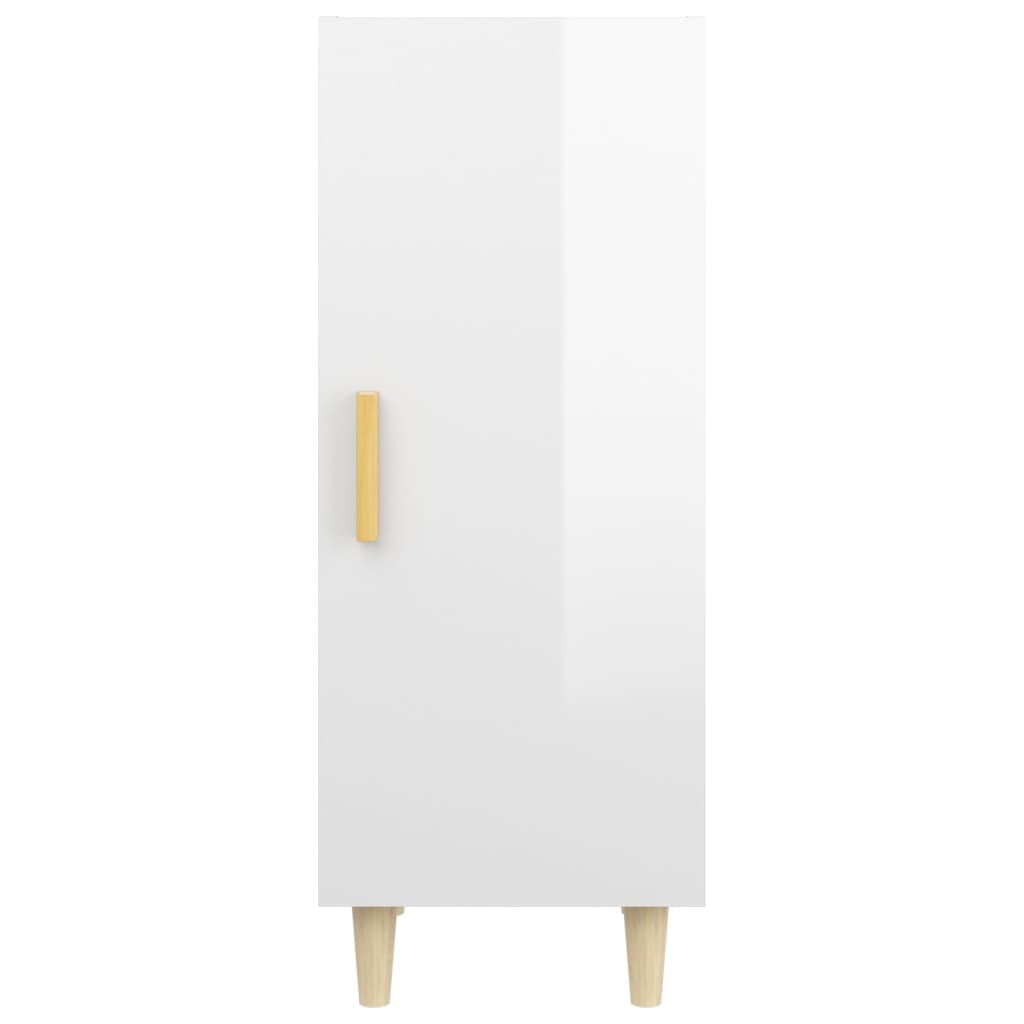 Credenza 34,5x34x90 cm in Legno Multistrato Bianco Lucido - homemem39