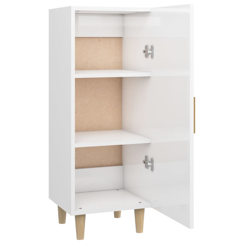 Credenza 34,5x34x90 cm in Legno Multistrato Bianco Lucido - homemem39