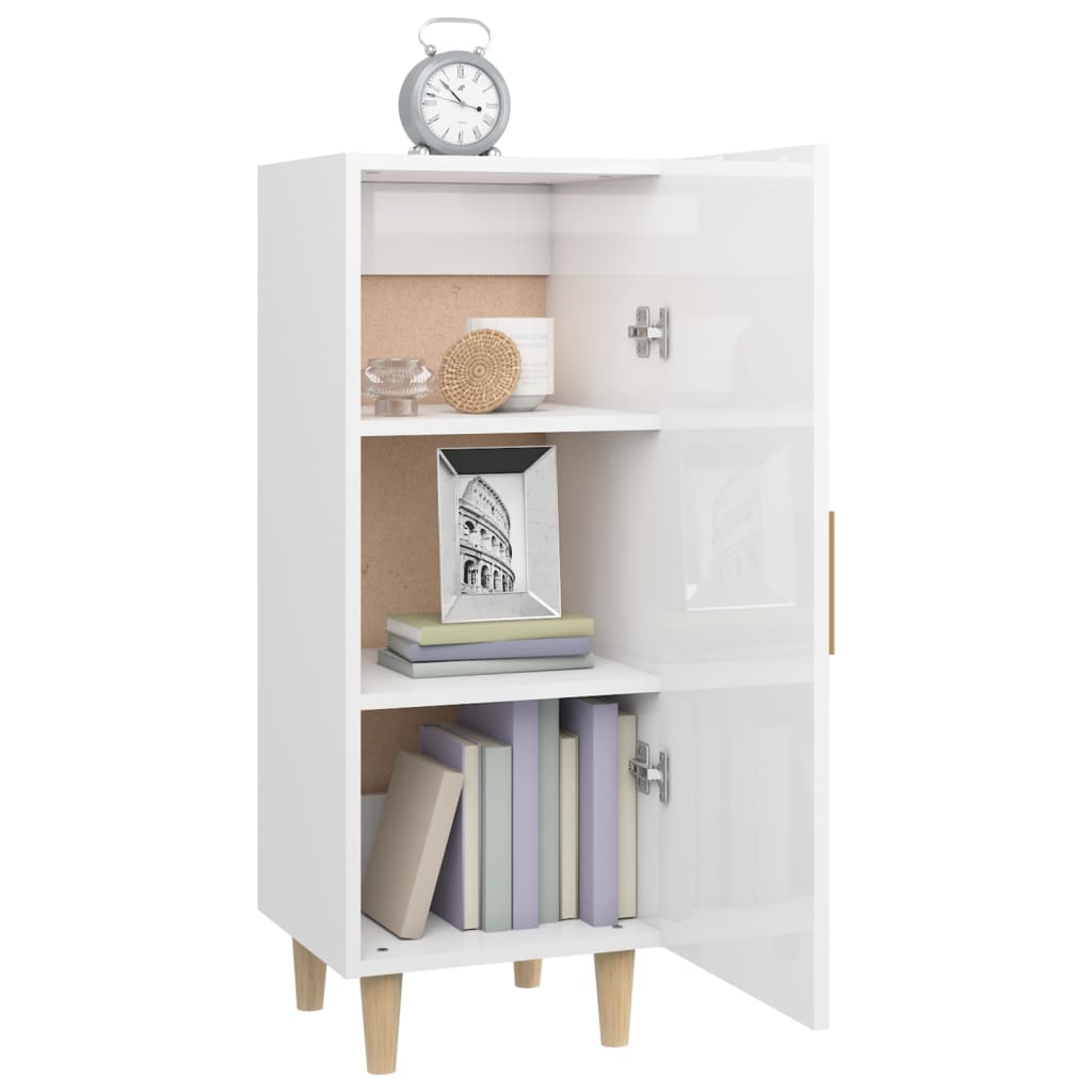 Credenza 34,5x34x90 cm in Legno Multistrato Bianco Lucido - homemem39