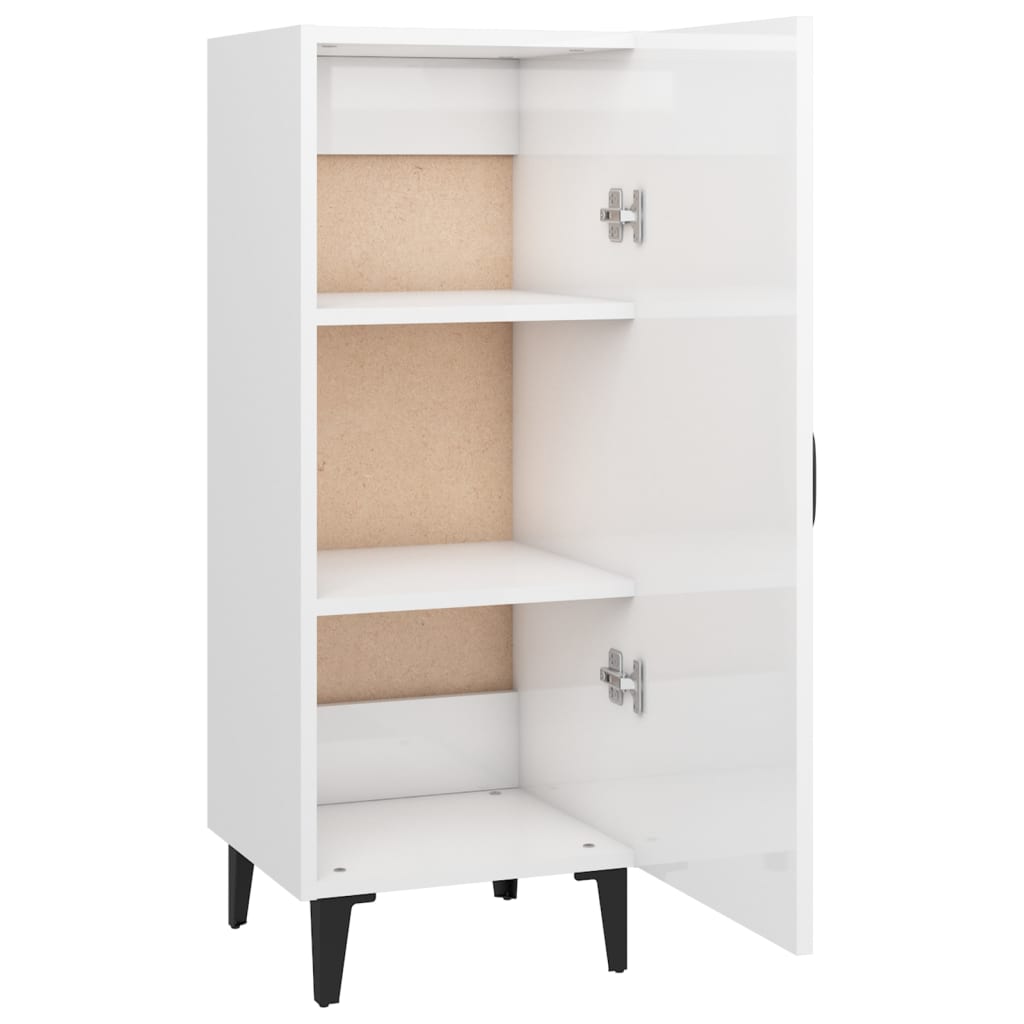 Credenza 34,5x34x90 cm in Legno Multistrato Bianco Lucido - homemem39