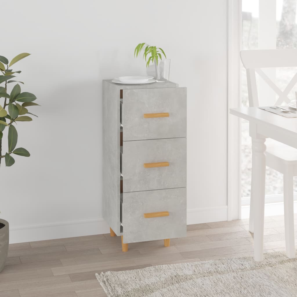 Credenza Grigio Cemento 34,5x34x90 cm in Legno Multistrato - homemem39