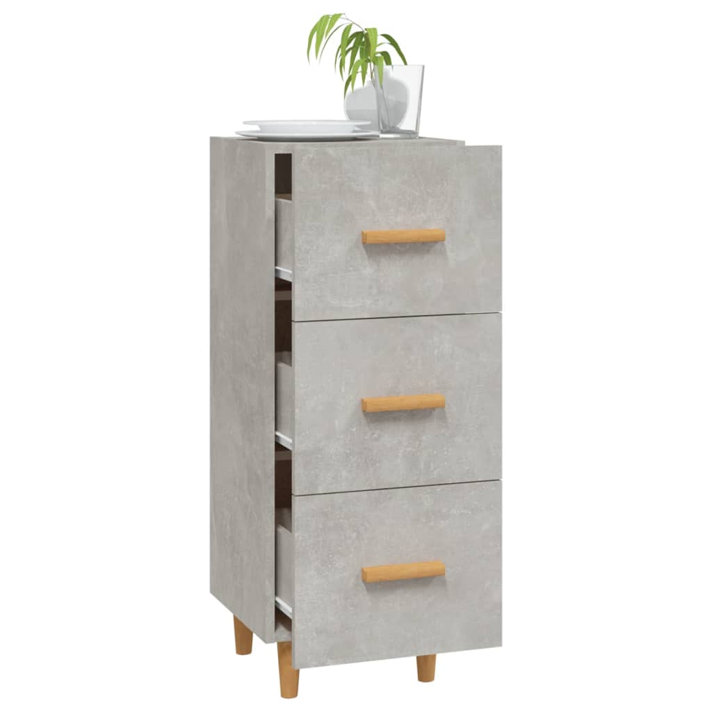 Credenza Grigio Cemento 34,5x34x90 cm in Legno Multistrato - homemem39