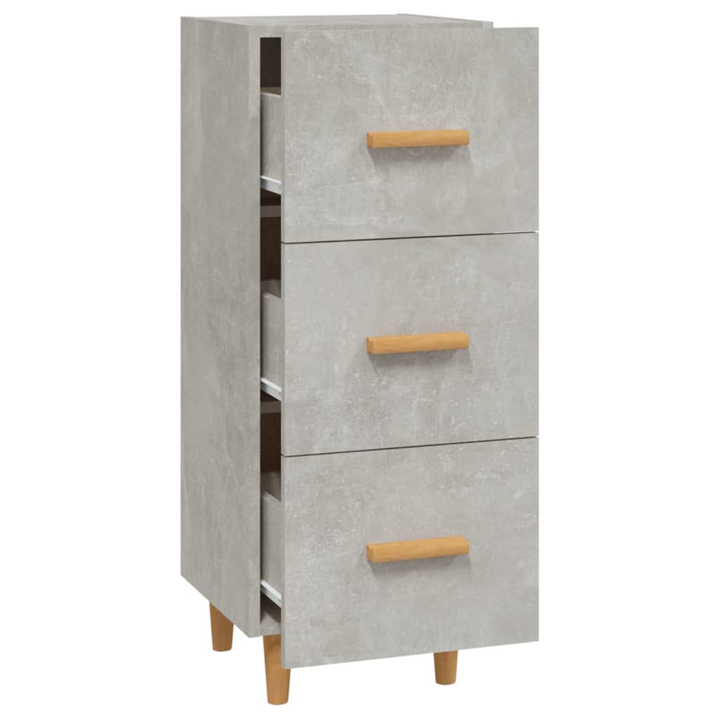 Credenza Grigio Cemento 34,5x34x90 cm in Legno Multistrato - homemem39