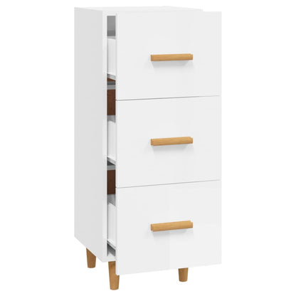 Credenza Bianco Lucido 34,5x34x90 cm in Legno Multistrato - homemem39